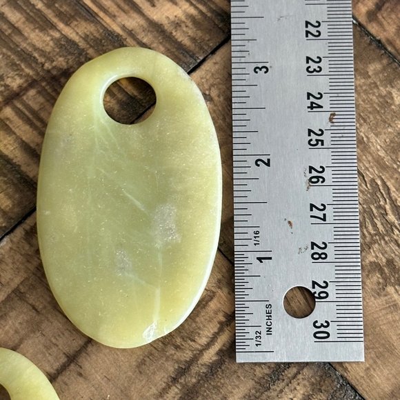Natural Oval Lemon Jade Pendants - Perfect for wire wrapping or jewelry making - Picture 6 of 7